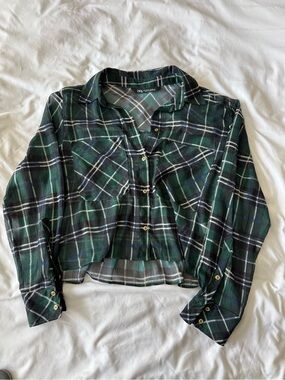Zara Plaid Button-Up Shirt